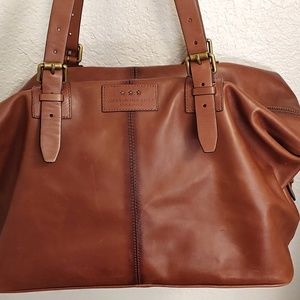 John Varvatos soft brown leather duffle